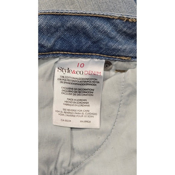 Style & Co Denim Boyfriend Jeans Women's Size 10 Light Wash Distressed Casual - Picture 4 of 7
